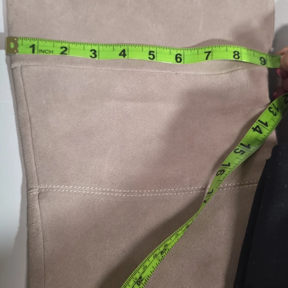 Taupe Suede Knee-High Boots | Size 10 | 2.25” Block Heel
